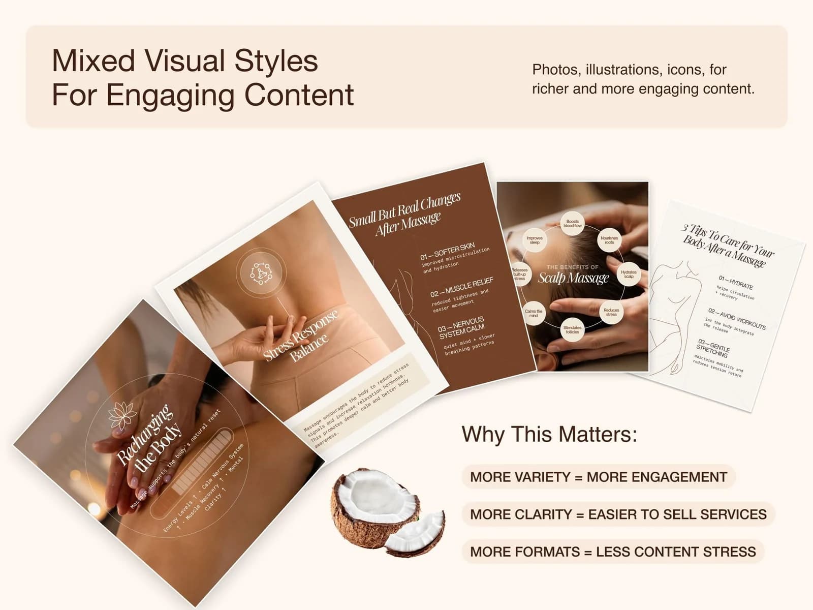 Massage template layouts