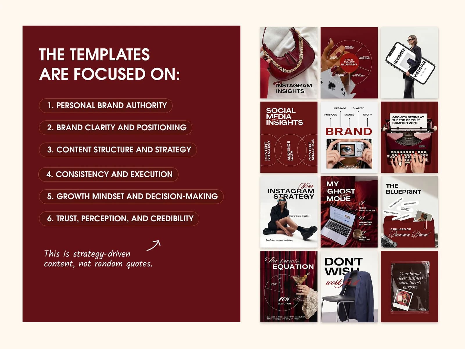 Personal brand templates — what the set covers