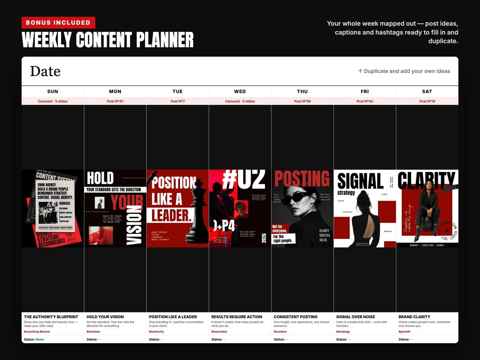 Bonus content planner